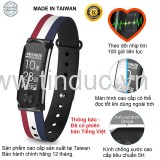 Vòng tay theo dõi sức khỏe, đo nhịp tim cao cấp Q-Band Q68HR New - Dây màu cờ (Sản xuất tại TAIWAN)