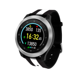 Đồng hồ thông minh theo dõi sức khỏe, đo nhịp tim cao cấp Q-Watch Q-90 (made in Taiwan) - Dây màu Đen Trắng