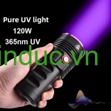 Đèn pin sạc cầm tay tia cực tím (UV) cao cấp Terino D6000-UV (365nm, 120W)- Hàng chính hãng